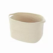 【收納職人】簡約北歐手感棉線編織大容量提把裝飾置物籃/髒衣籃/收納籃_2色任選 奶油白