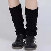 【ONEDER 旺達】可愛針織堆堆襪套 保暖小腿堆堆襪套 小腿襪套 泡泡襪 針織編花-黑 GK-8101-1