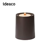 【日本ideaco】圓形家用垃圾桶-11.4L(附專用原木蓋)- 雞翅木棕