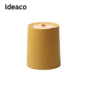 【日本ideaco】圓形家用垃圾桶-11.4L(附專用原木蓋)- 杏桃