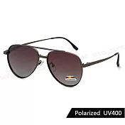 【SUNS】時尚飛行員偏光墨鏡 Polarized太陽眼鏡 中性駕駛墨鏡 彈簧鏡腳 防眩光 抗UV400 S567 茶框漸層茶