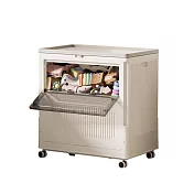 【居家cheaper】二代120L翻蓋摺疊收納箱推車 HE6460-WT 超大容量收納箱/換季收納箱/器材箱 120L(活動透視側翻門)