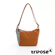 tripose 漫遊系列岩紋尼龍不對稱斜背包  稻禾駝