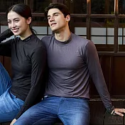 【ATUNAS 歐都納】男款熱流感抑菌立領保暖發熱衣/貼身內著/發熱衣/小尺碼A1UCGZ23M- M 深灰