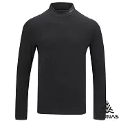 【ATUNAS 歐都納】男款熱流感抑菌立領保暖發熱衣/貼身內著/發熱衣/小尺碼A1UCGZ23M- S 黑