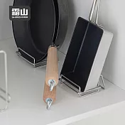 【日本霜山】304不鏽鋼桌上型立式平底鍋/玉子燒鍋收納架