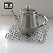 【日本霜山】時尚編織風304不鏽鋼方形隔熱墊/鍋墊