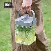 【日本霜山】按壓式戶外用大容量冷水壺(附濾嘴)-2.3L- 灰