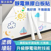 【美好家 Mehome】白板靜電貼 塗鴉墻貼 軟白板 (45cm*長2M) 2捲