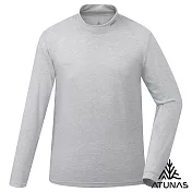 【ATUNAS 歐都納】男款石墨烯抑菌蓄熱立領內著衣/小尺碼A1UCGZ06M- S 淺灰