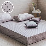 【麗塔寢飾】40支紗精梳棉 雙人加大床包枕套三件式 幾何圓點 灰色