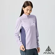 【ATUNAS 歐都納】女款經典保暖拉鍊衫/立領衫/POLO衫/大尺碼A8PS2569W- S 淺紫/深紫