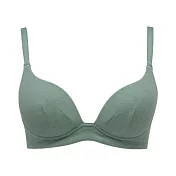 日本LECIEN 無鋼圈速乾深V胸罩 Bra top  黃金比例溫柔平縫真正舒適-13772253 M 灰綠色