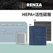 適用 ZOJIRUSHI 象印 PU-SAF35 超靜音輕巧型空氣清淨機 HEPA+活性碳 濾網 濾芯 濾心
