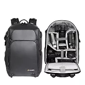 WIN-23260 雙機多鏡大容量攝影包/相機包/後背包 防盜後開/防水耐磨 輕鬆收納16吋筆電與腳架 黑色