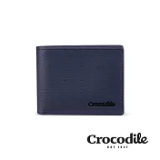 【Crocodile】鱷魚皮件 男生皮夾 雙鈔 9卡 固定式中翻 維也納Wien 2.0系列-0103-11302-黑藍兩色 藍色
