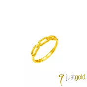 【Just Gold 鎮金店】環環相戀 可調式 黃金戒指 港圍 11 金色
