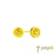 【Just Gold 鎮金店】金糖圈-圓 黃金耳環 (網路限定)