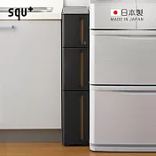 【日本squ+】Storanti日製17面寬抽屜式隙縫收納櫃附輪(1M+1L+1LL)- 黑