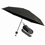 【Life+】星耀掌心のミニ守傘輕量230g五折24骨加厚黑膠傘/口袋傘/晴雨兩用抗UV傘附雨傘盒_4色任選  霧黑加寬款