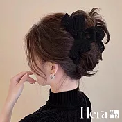 【Hera 赫拉】毛絨針織蝴蝶結鯊魚夾 H114110301 黑色