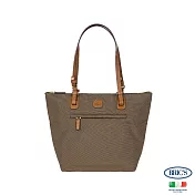 【BRIC S】 BRICS 義大利時尚 中尺寸 防潑水 可摺疊 可手提肩背側背 女仕包兼旅行袋 堅果摩卡