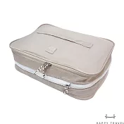 【HAPPY TRAVEL】 旅用壓縮收納袋/旅行袋/衣物袋 (M) 燕麥奶
