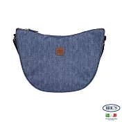 【BRIC S】 BRICS 義大利時尚 可手提肩半月側背包  水洗牛仔