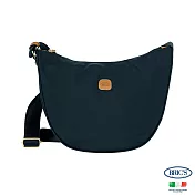 【BRIC S】 BRICS 義大利時尚 可手提肩半月側背包  -深海藍