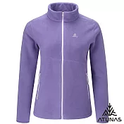 【ATUNAS 歐都納】女款經典刷毛抗風保暖外套/大尺碼A2GA2523W- S 灰紫