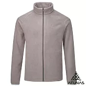 【ATUNAS 歐都納】男款經典刷毛抗風保暖外套/大尺碼A2GA2522M- L 淺棕