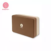 【Mukasa】EVA瑜珈磚 - 咖底/LOGO款 (圓角) - MUK-25421 - 兩入組