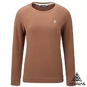 【ATUNAS 歐都納】女款經典保暖長袖圓領衫/長T/大尺碼A2TS2546W- S 核果棕