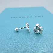 ☆§海洋盒子§簡約編織線條S999純銀耳環.轉珠耳環