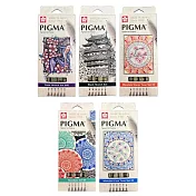 日本 SAKURA PIGMA筆格邁 代針筆套6入組-彩色/曼陀羅/曼陀羅暖色/曼陀羅冷色/黑色 / 組 XSDK