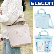 ELECOM Shirochan迷你兩用托特痛包(笑臉)- 藍