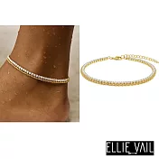 ELLIE VAIL 邁阿密防水珠寶 圓鑽網球腳鍊 雙層金色腳鍊 Elyse Double