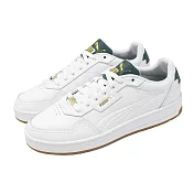 Puma 休閒鞋 Court Classic Lux 男鞋 女鞋 白 綠 皮革 金標 膠底  395019-13