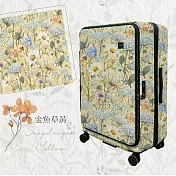 NaSaDen納莎登 - 萊茵系列前開式 花草之境 可擴充上掀式25吋行李箱旅行箱 金魚草黃