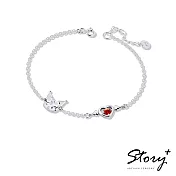 【客製品】STORY故事銀飾-Kuromi & MyMelody邱比特系列-酷洛米小翅膀誕生石純銀手鍊 純銀無電鍍