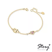 【客製品】STORY故事銀飾-Kuromi & MyMelody邱比特系列-美樂蒂小翅膀誕生石純銀手鍊 黃K金