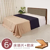 Homelike 喜家居雙人加大6尺六抽屜床組-胡桃色(2531)