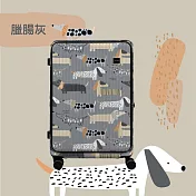NaSaDen納莎登 - 萊茵系列前開式 臘腸狗 可擴充上掀式25吋行李箱旅行箱 臘腸灰
