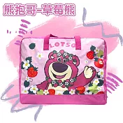 DF 童趣館 - 正版迪士尼/蠟筆小新/三麗鷗大容量雙頭拉鍊棉被收納袋-多款任選 草莓熊