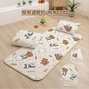 DF童趣館 - 正版授權卡通夏季兒童三合一睡墊組-多款可選 熊熊遇見你-熊熊日常