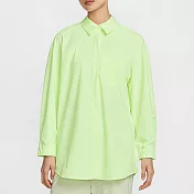 NIKE AS W NK 24.7 DF LS SHIRT WVN 女長袖襯衫-HQ0237701 L 螢光綠