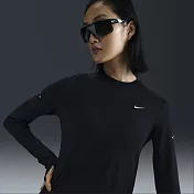 NIKE AS W NK SWIFT DF UV LS CRW 女長袖上衣-HQ0504010 L 黑色
