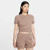 NIKE AS W NSW NK CHILL FT AOP SS T 女短袖上衣-HV2398214 L 棕色