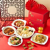 【祥和蔬食】五馬送喜年菜組(3381g±10%/組) 酸白菜鍋/紅燒獅子頭/素杏鮑菇牛腩煲/炒炊粉/麻辣臭豆腐 1/26-2/6出貨
