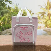 日本進口保冷保溫購物袋-史努比-1入 粉紅色